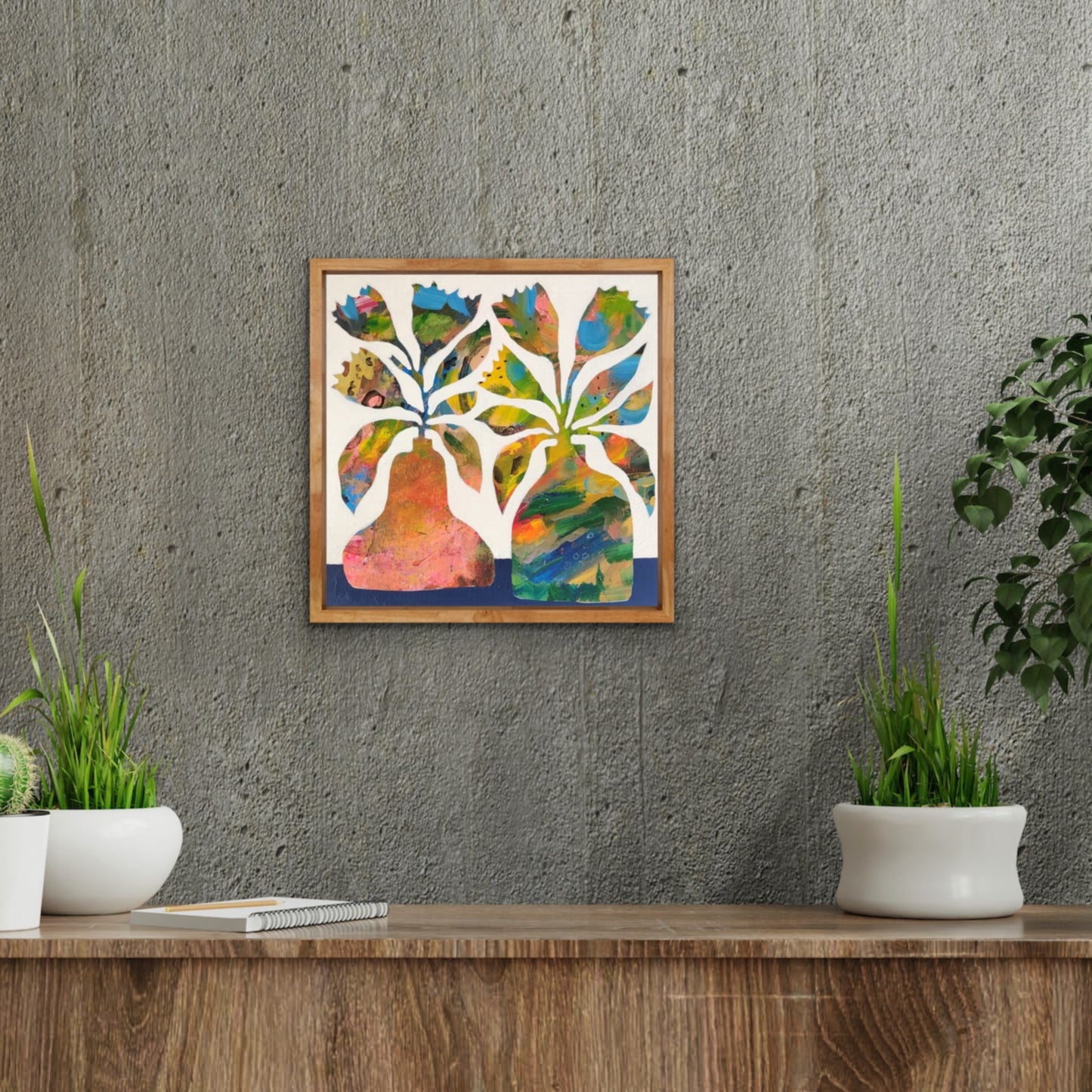 Vibrant Floral Vases - 7 | 12" x 12" | Acrylic on Canvas board