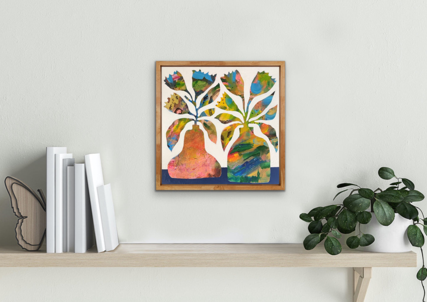 Vibrant Floral Vases - 7 | 12" x 12" | Acrylic on Canvas board