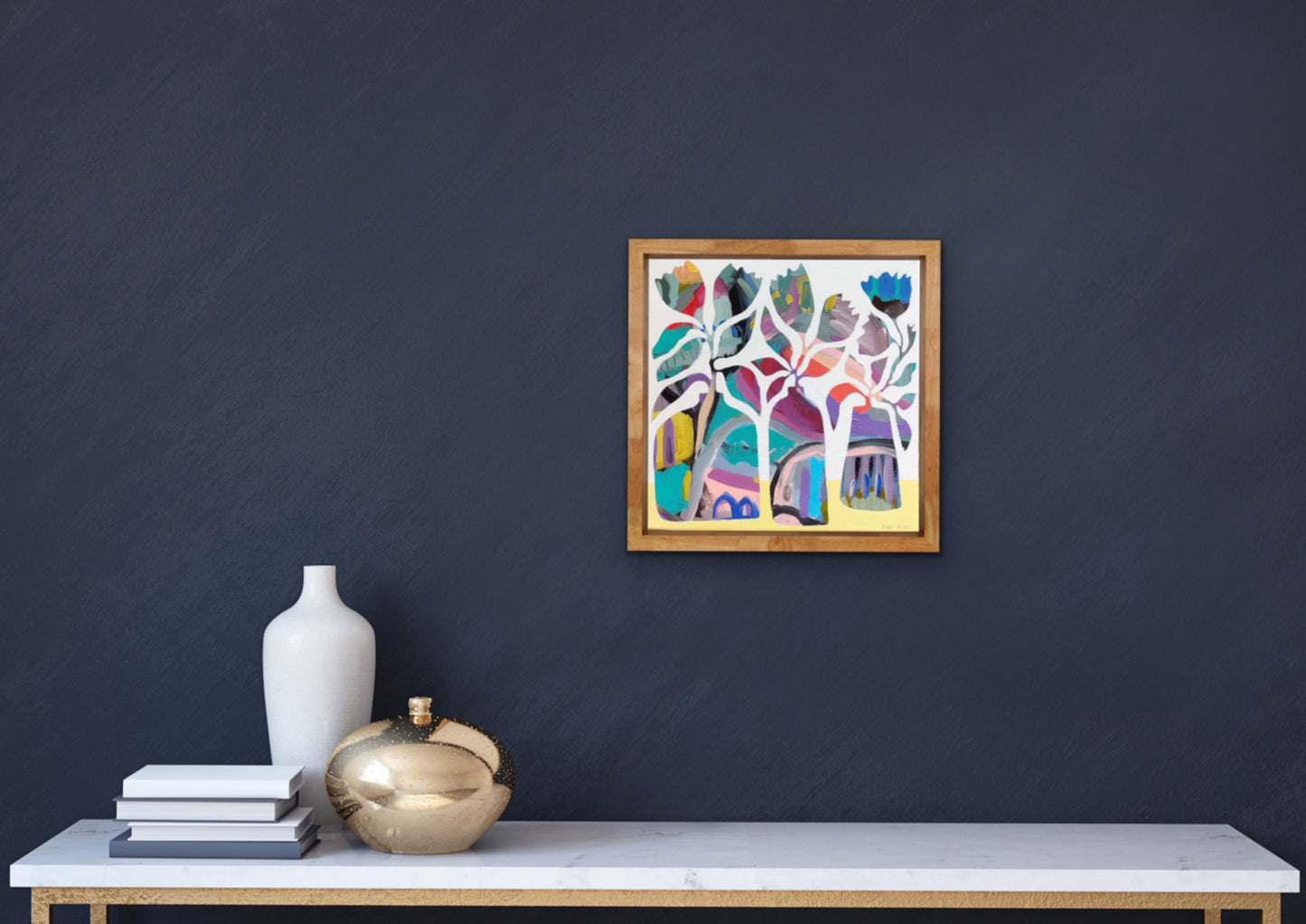 Vibrant Floral Vases - 1 | 12" x 12" | Acrylic on Canvas