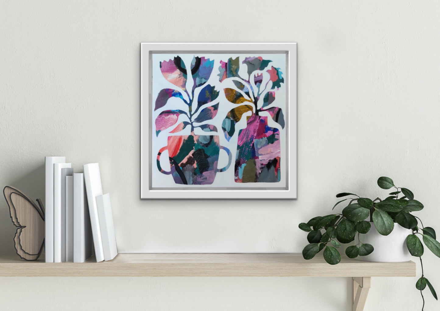 Vibrant Floral Vases - 5 | 12" x 12" | Acrylic on Canvas