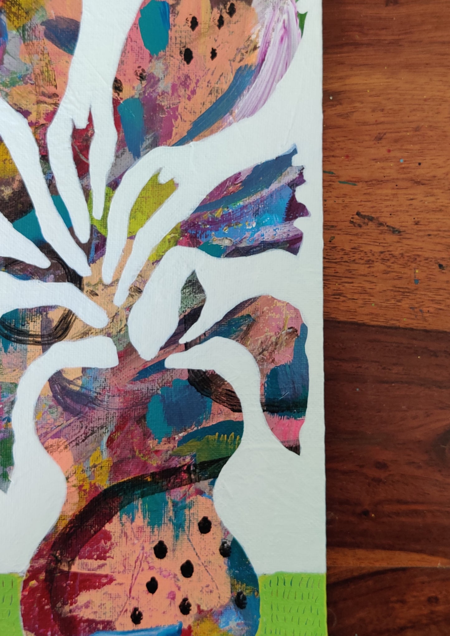 Vibrant Floral Vases - 8 | 12" x 12" | Acrylic on Canvas board