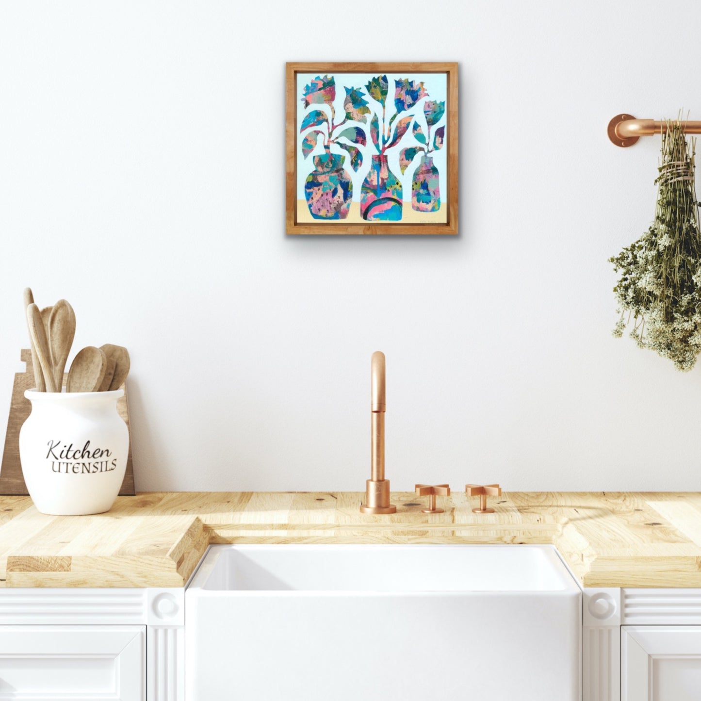 Vibrant Floral Vases - 9 | 12" x 12" | Acrylic on Canvas board