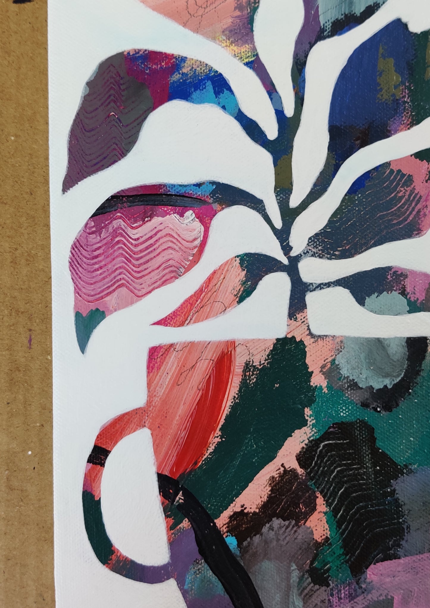 Vibrant Floral Vases - 5 | 12" x 12" | Acrylic on Canvas
