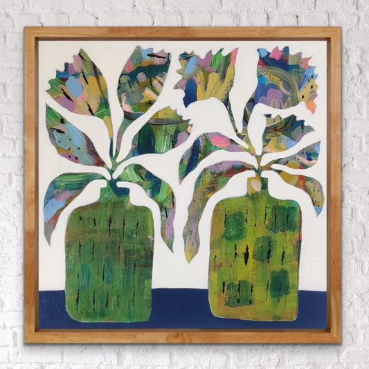 Vibrant Floral Vases - 6 | 12" x 12" | Acrylic on Canvas board