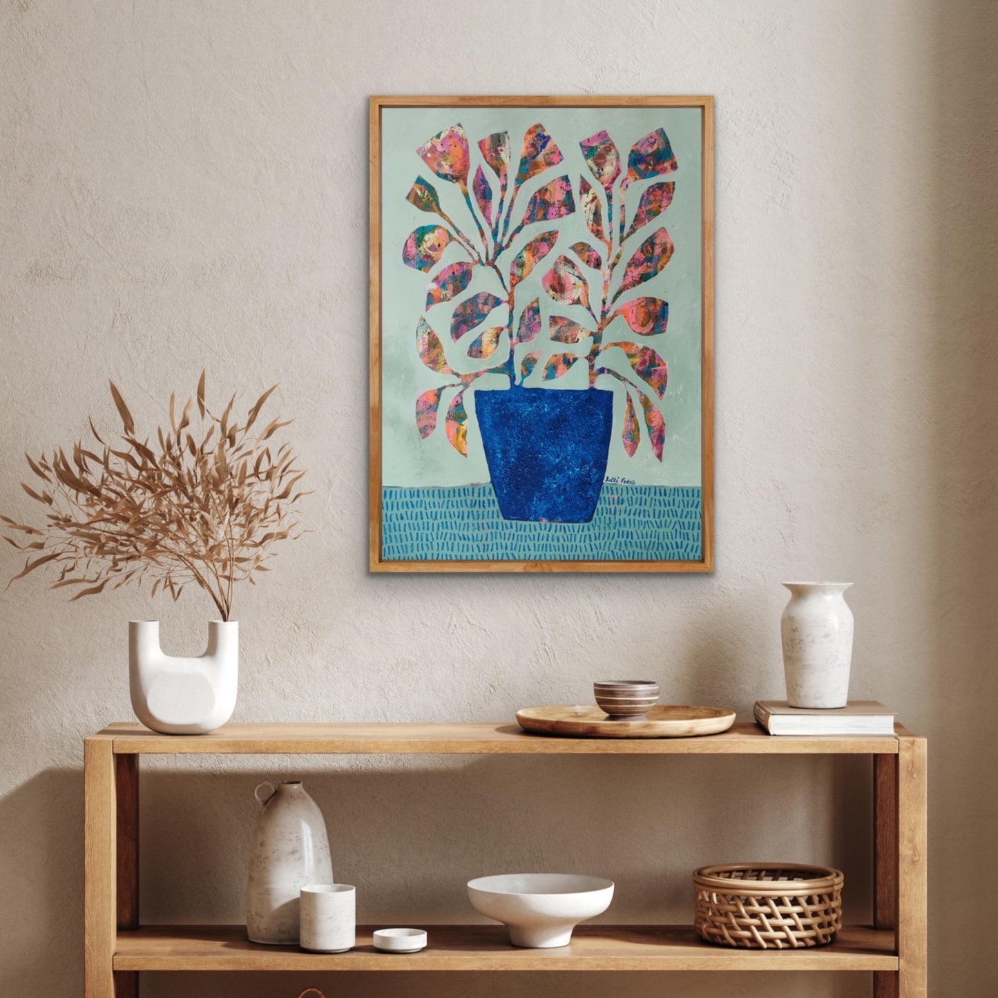 Blue Vase and Flowers | 23.25" x 31.5" | Acrylic painting on canvas