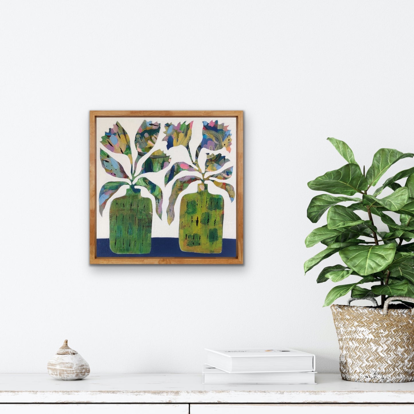 Vibrant Floral Vases - 6 | 12" x 12" | Acrylic on Canvas board