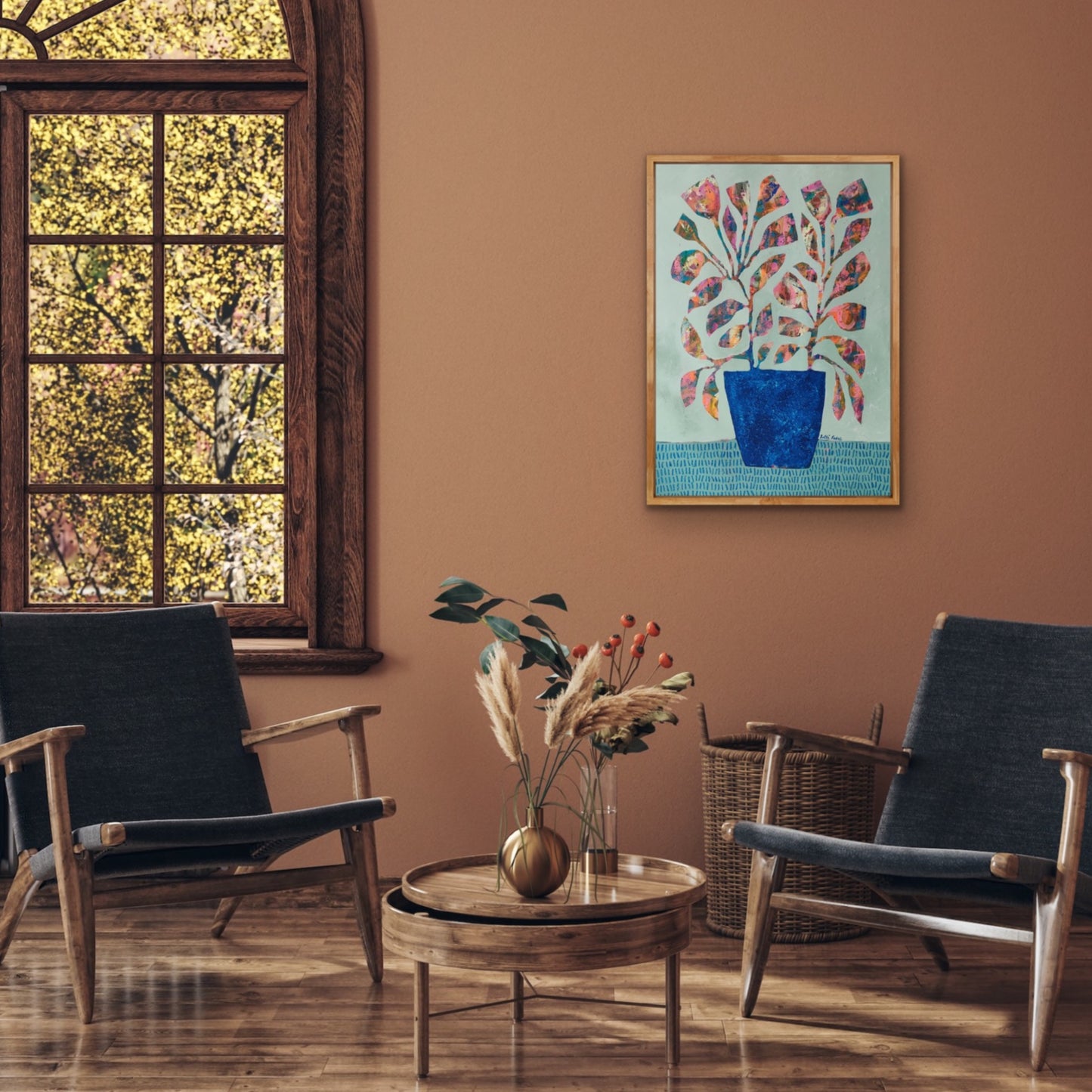 Blue Vase and Flowers | 23.25" x 31.5" | Acrylic painting on canvas
