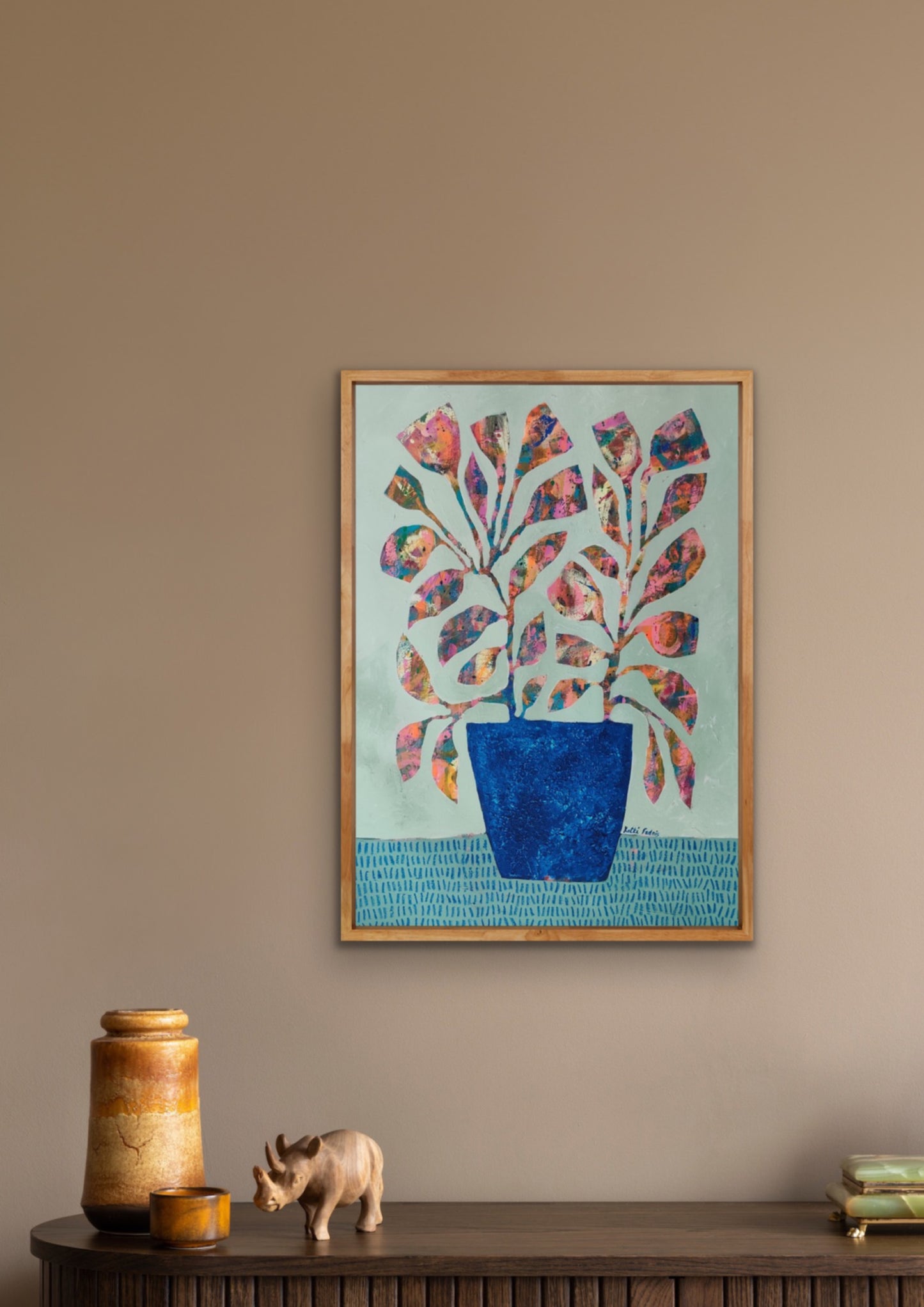 Blue Vase and Flowers | 23.25" x 31.5" | Acrylic painting on canvas