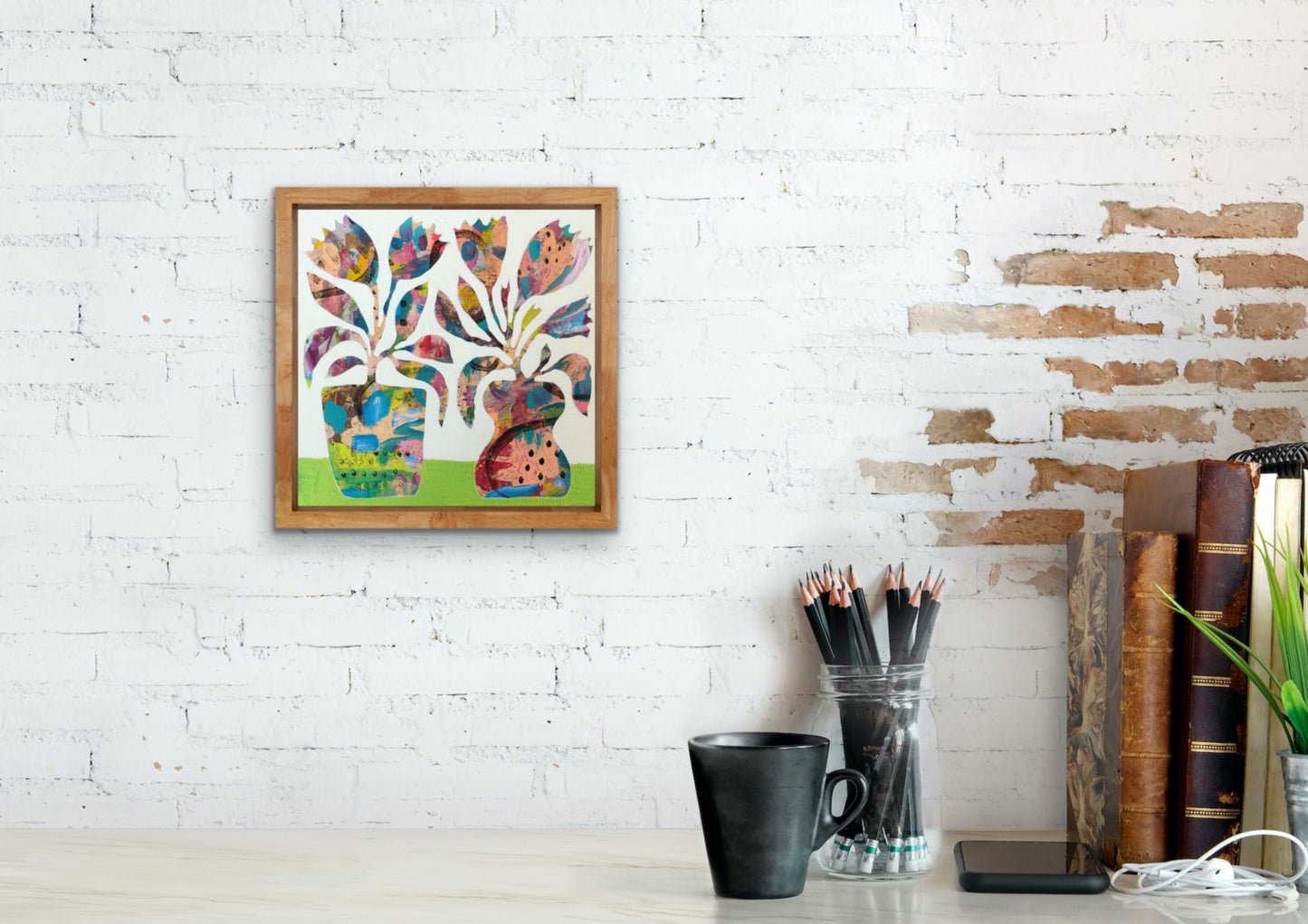 Vibrant Floral Vases - 8 | 12" x 12" | Acrylic on Canvas board