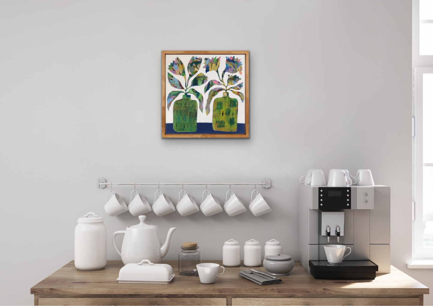 Vibrant Floral Vases - 6 | 12" x 12" | Acrylic on Canvas board