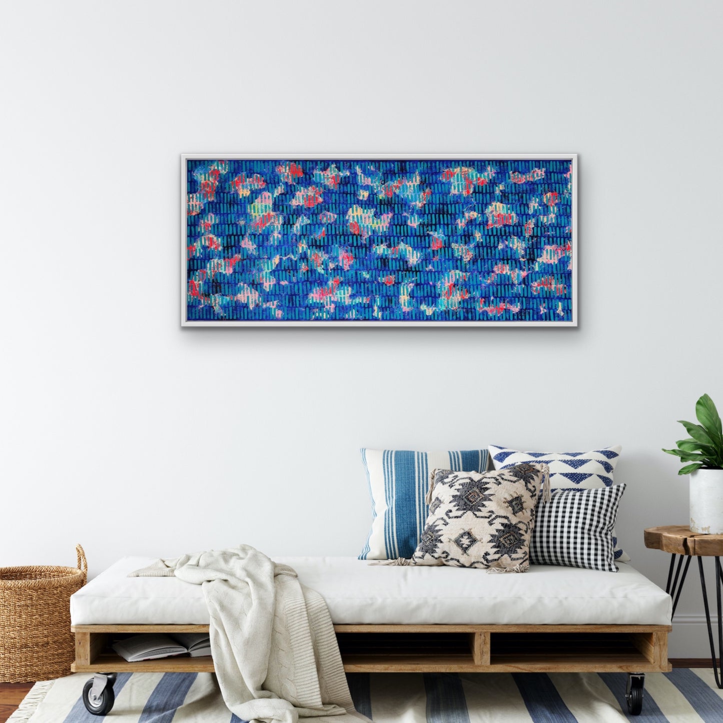 Shine through blue | 60" x 24" | Acrylic on canvas